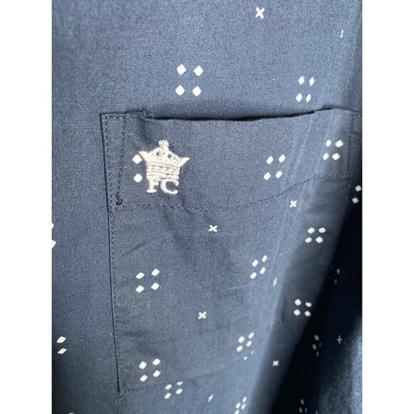 FRENCH CONNECTION MEN'S NAVY BLUE LS BUTTON-DOWN SHIRT SLIM SZ XL - Picture 4 of 5